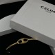 Celine Gold Finish Open Bracelet