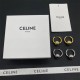 Celine Glossy Ball Earrings White Gold Yellow Gold