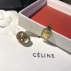 Celine Triomphe Rhinestone Earrings In Brass With Gold Finish And Crystals