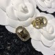 Celine Triomphe Rhinestone Earrings In Brass With Gold Finish And Crystals