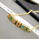 Celine Colorful Enamel Alphabet Square Necklace