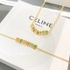 Celine Colorful Enamel Alphabet Square Necklace