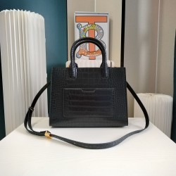 Burberry Mini Frances Bag in Black Crocodile-Effect