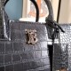 Burberry Mini Frances Bag in Black Crocodile-Effect