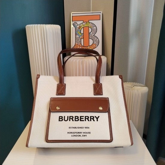 Burberry Medium Canvas Freya Tote Bag