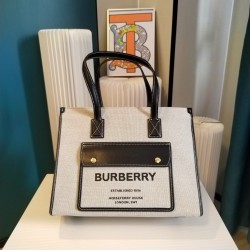 Burberry Medium Canvas Freya Tote Bag