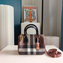 Burberry Mini Bowling Bag in Dark Birch Brown