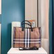 Burberry Cotton Canvas Vintage Check Tote Bag