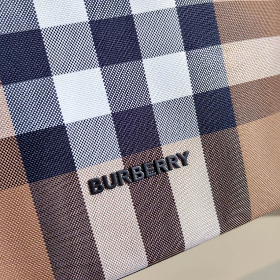 Burberry Cotton Canvas Vintage Check Tote Bag