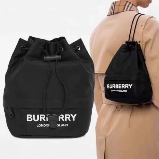 Burberry Nylon Drawstring Pouch Bag