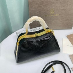 BVLGARI Serpentine Small Top Handle Bag in Black