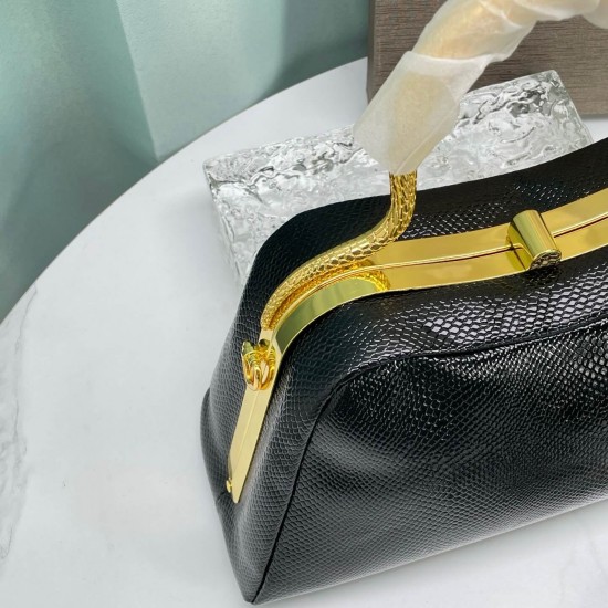 BVLGARI Serpentine Small Top Handle Bag in Black