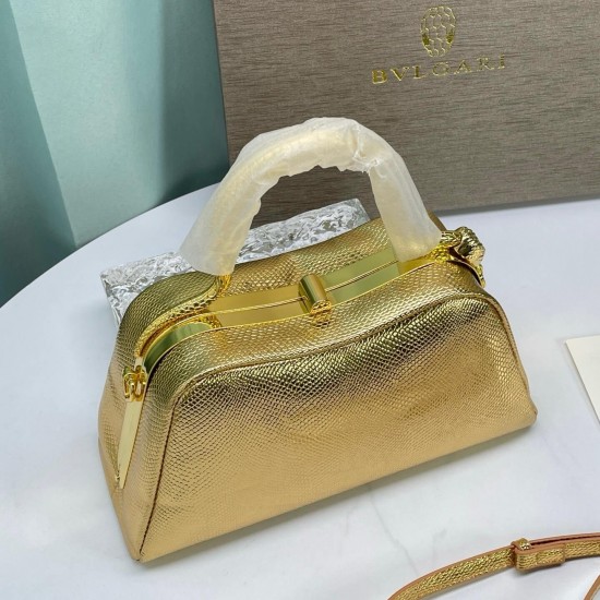 BVLGARI Serpentine Small Top Handle Bag in Gold