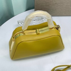 BVLGARI Serpentine Small Top Handle Bag in Yellowish Green