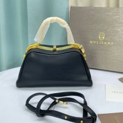 BVLGARI Serpentine Small Top Handle Bag in Black