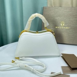 BVLGARI Serpentine Small Top Handle Bag in White