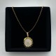 BVLGARI 18 kt rose gold and silver pendant set with pavé diamonds