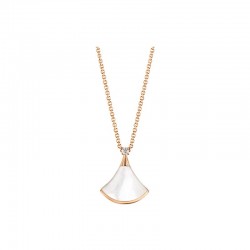 BVLGARI DIVAS' DREAM 18 kt yellow gold necklace with pendant set with one diamond and mother-of-pearl element