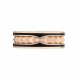 BVLGARI B.zero1 Rock two-band ring in 18 kt rose gold with studded spiral and black ceramic inserts on the edges