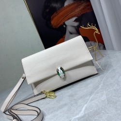 BVLGARI Leather Shoulder Bag In White 