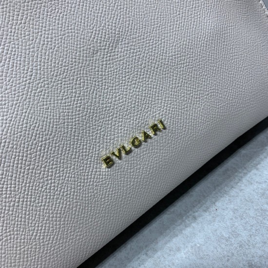 BVLGARI Leather Shoulder Bag In White 