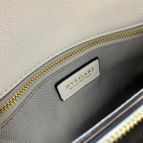 BVLGARI Leather Shoulder Bag In White 