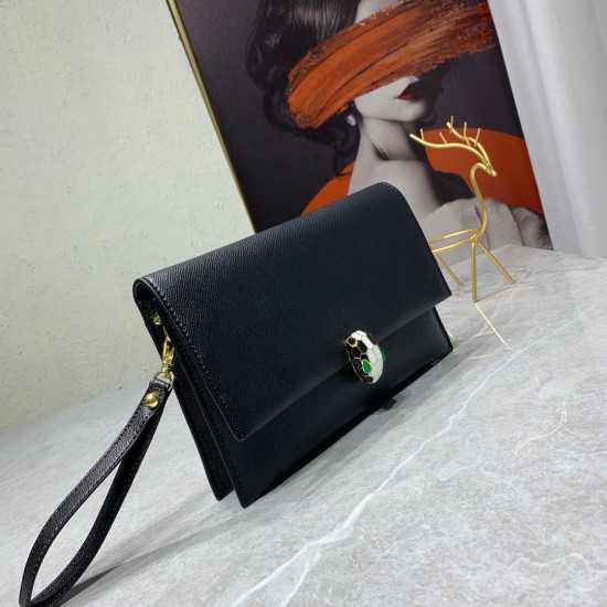 BVLGARI Leather Shoulder Bag In Black 