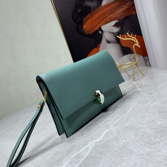 BVLGARI Leather Shoulder Bag In Teal 