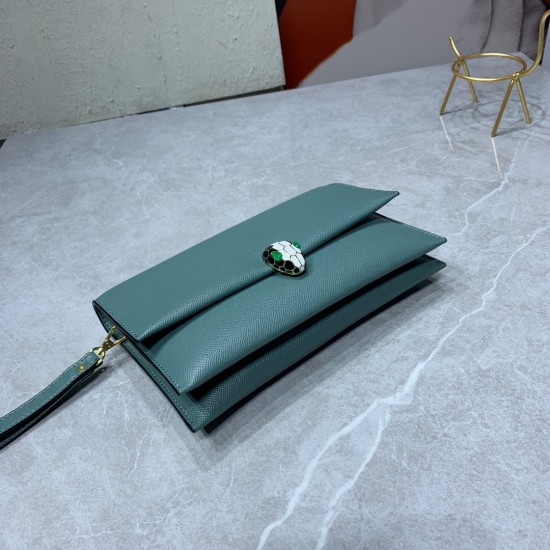 BVLGARI Leather Shoulder Bag In Teal 