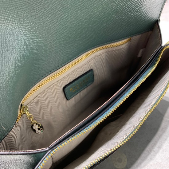 BVLGARI Leather Shoulder Bag In Teal 