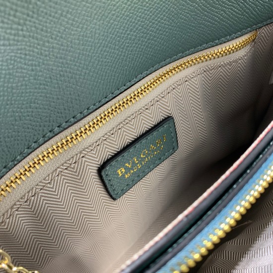 BVLGARI Leather Shoulder Bag In Teal 