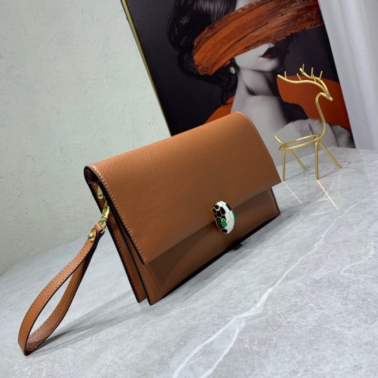 BVLGARI Leather Shoulder Bag In Orange 