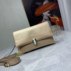 BVLGARI Leather Shoulder Bag In Golden Brown 