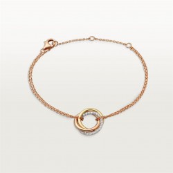 Cartier Trinity Bracelet Classic Model,White Gold,Yellow Gold,Rose Gold,Set With Diamonds