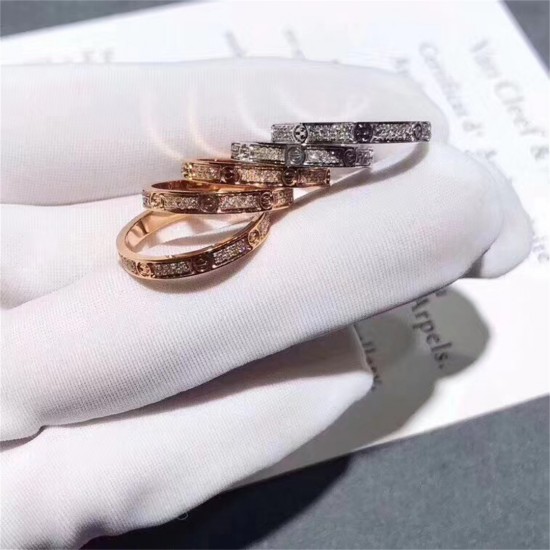 Cartier Love Ring With Diamonds Small Model White Gold Yellow Gold Rose Gold