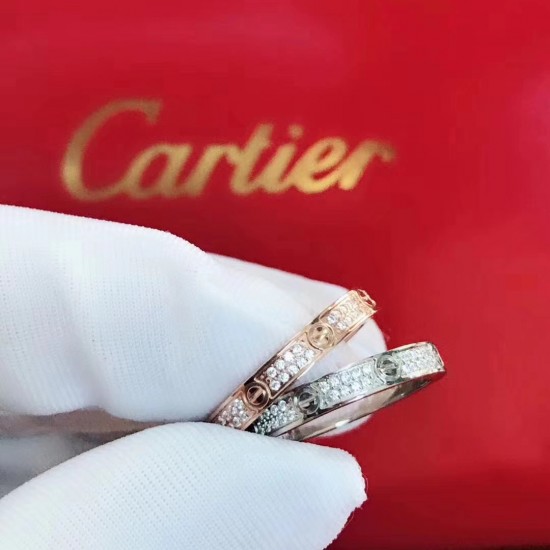 Cartier Love Ring With Diamonds Small Model White Gold Yellow Gold Rose Gold