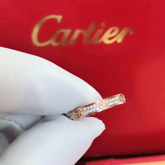 Cartier Love Ring With Diamonds Small Model White Gold Yellow Gold Rose Gold