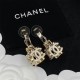 Chanel Black And White Dice Pierced Earrings