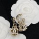 Chanel Black And White Dice Pierced Earrings