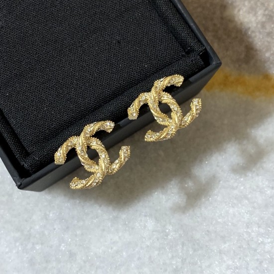 Chanel Gold Twist Stud Earrings