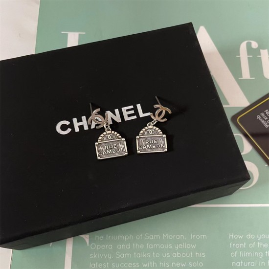 Chanel Double C Earrings Vintage Sterling Silver