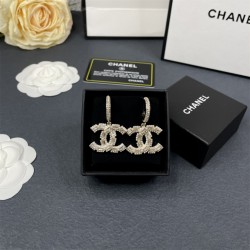 Chanel Double C Golden Baguette Earrings