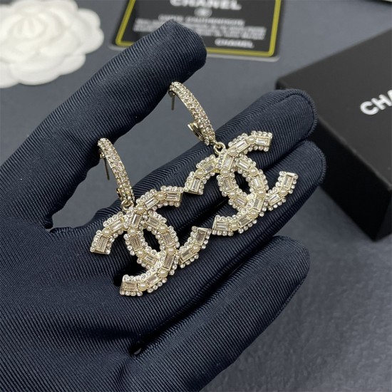 Chanel Double C Golden Baguette Earrings