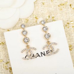 Chanel Double C Diamond Stud Earrings