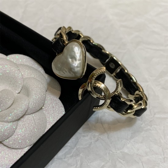 Chanel Heart Bracelet in White