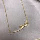 Chanel Bow Knot Diamond Necklace Sterling Silver