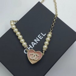 Chanel Pearl Heart Necklace