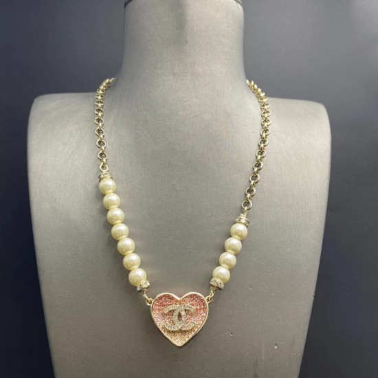 Chanel Pearl Heart Necklace