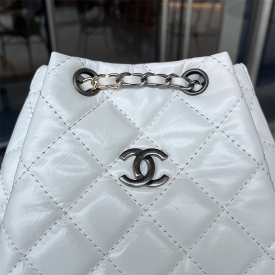 CHANEL  Backpack 006 Oil Wax Rhombus Backpack Cowhide Chain Backpack