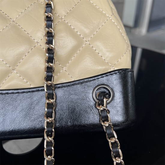 CHANEL  Backpack 005 Oil Wax Rhombus Backpack Cowhide Chain Backpack